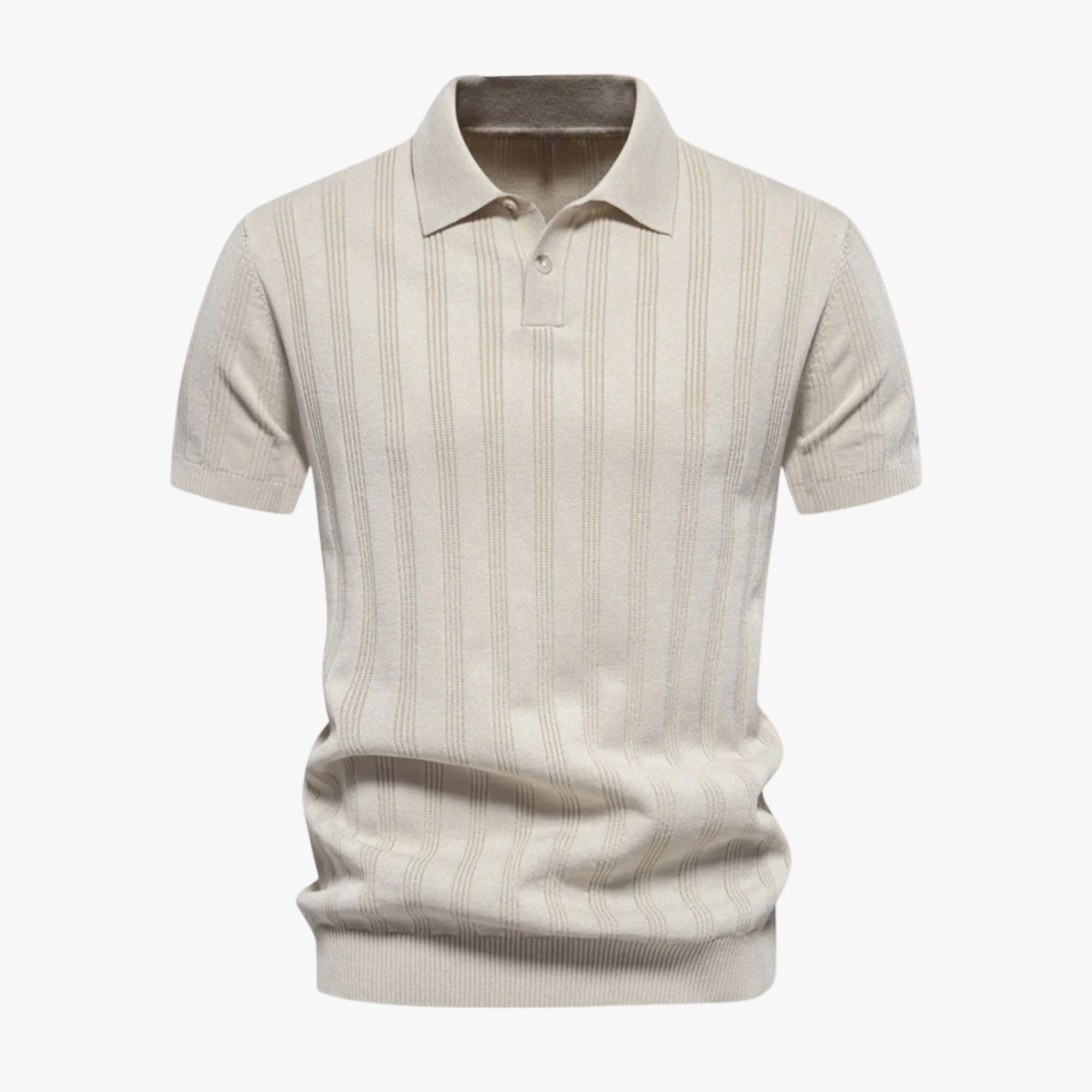 Polo de Punto Beige Texturizado